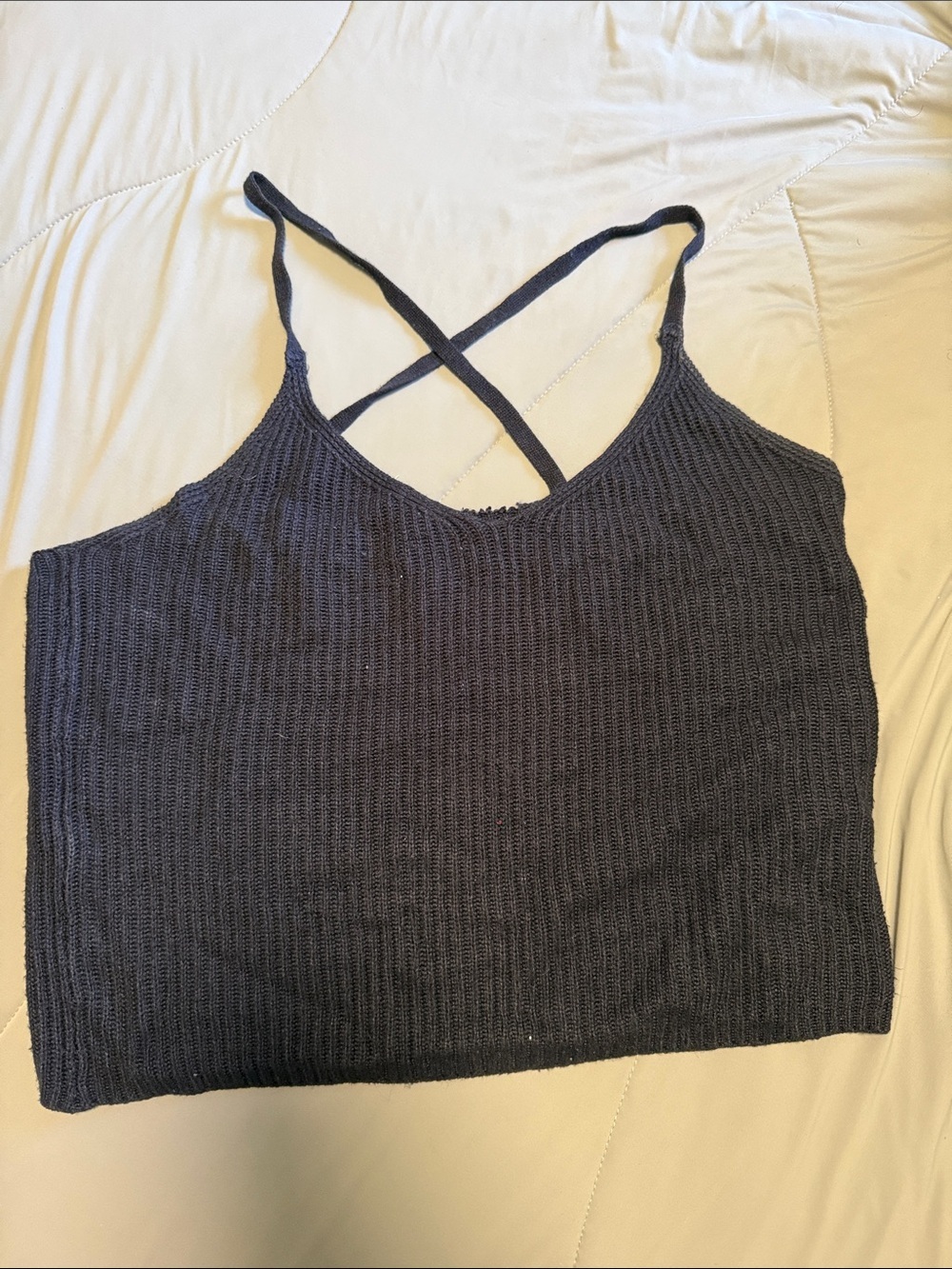Garage Navy Knit Halter Camisole